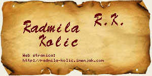 Radmila Kolić vizit kartica